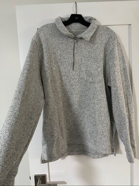 Men's Light Gray Half-Zip Sweater Pullover XL